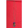 Image 1 : Sterling Silver Necklace with Blue Resin Pendant