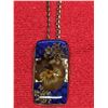 Image 2 : Sterling Silver Necklace with Blue Resin Pendant