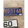 Image 2 : Vintage Licence Plate Lot. Alberta, Saskatchewan, Europe