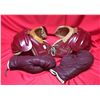 Image 1 : 1950's-1960's Vintage Red Grange Youth Size Football Shoulder pads and Vintage Boxing Gloves