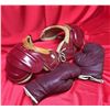 Image 2 : 1950's-1960's Vintage Red Grange Youth Size Football Shoulder pads and Vintage Boxing Gloves