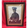 Image 1 : World War 1 Photo of Canadian Soldier in Frame. 13.5" x 17.5"