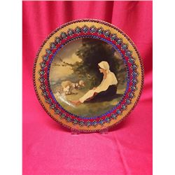 Oil Painting on Wood Plate. Signed.