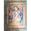 Image 1 : Vintage Chinese Advertising Poster with Metal Ends 20.5" x 30"