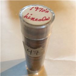 Roll of 50 Brilliant Uncirculated 1970s Lincoln Pennies