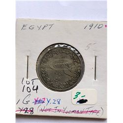 Nice Early 1910 EGYPT 1 G Coin