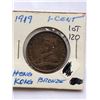 Image 1 : 1919 Hong Kong 1 Cent Coin