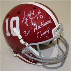 AJ McCarron Signed Alabama Crimson Tide Full-Size Helmet Inscribed "3x National Champ" (Radtke COA)
