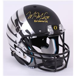 Marcus Mariota Signed Oregon Ducks Custom Matte Black Full-Size Helmet Inscribed "Heisman '14" (Mari