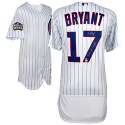 Kris Bryant Signed Cubs Majestic Authentic 2016 World Series Jersey Inscribed "2016 WS Champs" (MLB 