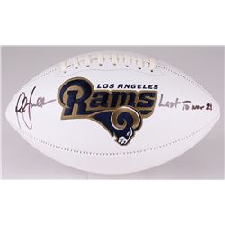 Marshall Faulk Signed Rams Logo Football Inscribed "Last to Wear 28" (JSA COA)