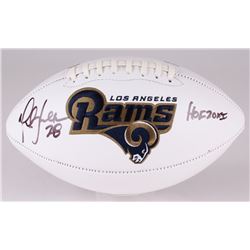 Marshall Faulk Signed Rams Logo Football Inscribed "HOF 20XI" (JSA COA)