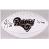 Image 1 : Marshall Faulk Signed Rams Logo Football Inscribed "HOF 20XI" (JSA COA)
