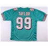 Image 1 : Jason Taylor Signed Dolphins Jersey Inscribed "HOF 17" (JSA COA)
