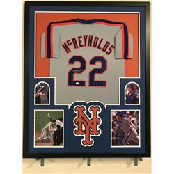 Kevin McReynolds Signed  Mets 34x42 Custom Framed Jersey Display (JSA COA)