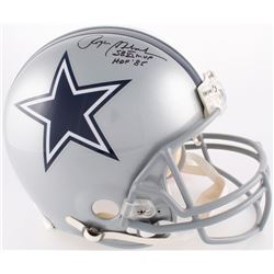 Roger Staubach Signed Cowboys Full-Size Authentic On-Field Helmet Inscribed "SBVI MVP"  "HOF '85"(JS