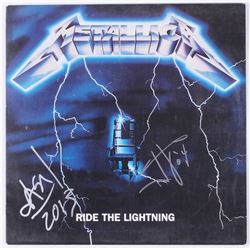 James Hetfield  Jason Newsted Signed Metallica "Ride the Lightning" Vinyl Record Album Inscribed "'0