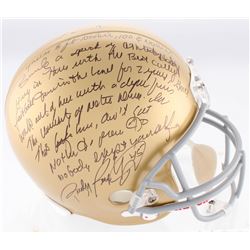 Rudy Ruettiger Signed Notre Dame Fighting Irish Full Size Helmet With Extensive Inscription (JSA COA