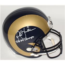 Marshall Faulk Signed Rams Full-Size Helmet Inscribed "SB 34 Champs" (JSA COA)
