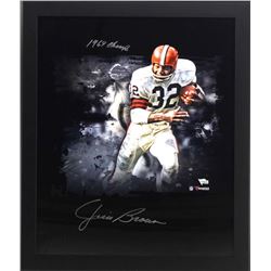 Jim Brown Signed Browns 20x24 Custom Framed Photo Display Inscribed "1969 Champs" (Fanatics)