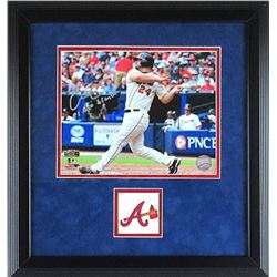 Evan Gattis Signed Braves 15x17 Custom Framed Photo Display Inscribed "El Oso Blanco" (Radtke COA)