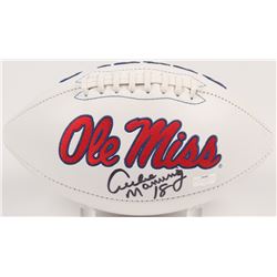 Archie Manning Signed Ole Miss Rebels Logo Football (Radtke Hologram)
