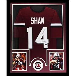 Connor Shaw Signed South Carolina Gamecocks 34x42 Custom Framed Jersey Inscribed "17-0 Home Record" 