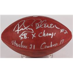 Rocky Bleier Signed Official Super Bowl X Logo Football Inscribed "SB X Champs"  "Steelers 21 Cowboy