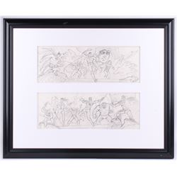 Greg Hildebrandt Signed 2007 "DC  Marvel Classic Characters Mural" 27x33 Custom Framed Original Sket