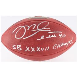 Mike Alstott Signed Official Super Bowl XXXVII Logo Football Inscribed "SB XXXVII Champs!" (Radtke C