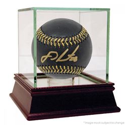 J.D. Martinez Signed Black Leather Baseball (Steiner COA)