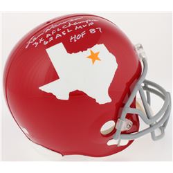 Len Dawson Signed Dallas Texans Throwback Full-Size Helmet With (3) Career Stat Inscriptions (Radtke