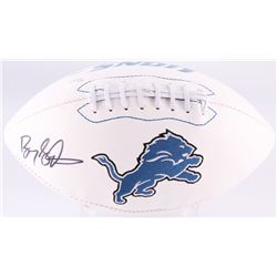 Barry Sanders Signed Lions Logo Football (JSA COA  Schwartz COA)