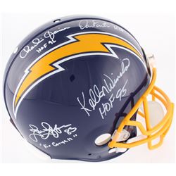 Chargers Full-Size On-Field Throwback Helmet Signed by (4) with Charlie Joiner, Dan Fouts, John Jeff
