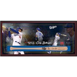 Cody Bellinger Signed Dodgers "Rookie of the Year" 23.5x49.5x3.25 Custom Framed Louisville Slugger B