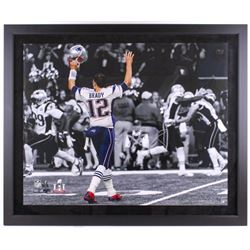 Tom Brady Signed Patriots "TD Signal" 40x48 Custom Framed Limited Edition Photo (Steiner COA  TriSta