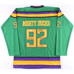 "The Mighty Ducks" Jersey Signed by (5) With Elden Henson, Matt Doherty, Brandon Adams, Garette Ratl