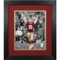 Joe Montana Signed 49ers 13.75x15.5 Custom Framed Photo Display (Beckett COA  Montana Hologram)