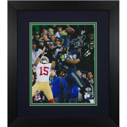 Richard Sherman Signed Seahawks 13.75x15.5 Custom Framed Photo Display (Sherman COA)