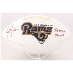 Marshall Faulk Signed Rams Logo Football Inscribed "SB XXXIV Champs" (Radtke COA)