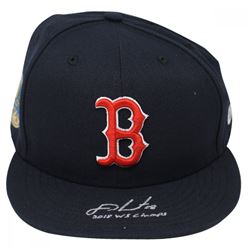 J.D. Martinez Signed Red Sox New Era Fitted Baseball Hat With World Series 2018 Patch Inscribed "201