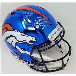 Peyton Manning Signed LE Broncos Full-Size Authentic On-Field Custom Chrome Speed Helmet Inscribed "