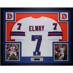 John Elway Signed Broncos 35" x 43" Custom Framed Jersey (JSA COA  GTSM)