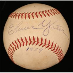 Elmer Yoter Signed OAL Baseball Inscribed "1959" (JSA COA)