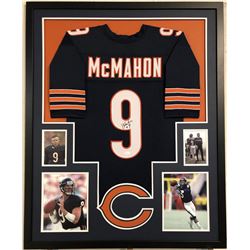 Jim McMahon Signed Chicago Bears 35x43 Custom Framed Jersey (JSA COA)