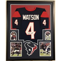 Deshaun Watson Signed Houston Texans 35x43 Custom Framed Jersey (JSA COA)