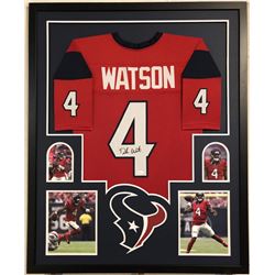 Deshaun Watson Signed Houston Texans 35x43 Custom Framed Jersey (JSA COA)
