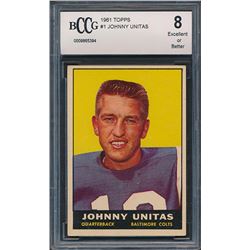 1961 Topps #1 Johnny Unitas (BCCG 8)