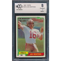 1981 Topps #216 Joe Montana RC (BCCG 8)
