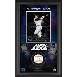 Aaron Judge Signed New York Yankees 15.5x25.25x2 Custom Framed Baseball Display (MLB Hologram  Fanat